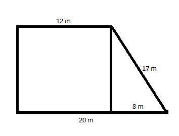 The diagram shows a lawn with a fence along one edge 12m 17m 20m one can of weedkiller can cover 100