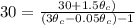 30  = \frac{ 30 + 1.5\theta_c)}{( 3 \theta_c   - 0.05 \theta_c) - 1}