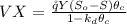 VX  = \frac{\r q Y (S_o - S) \theta_c} {1 - k_d \theta_c}