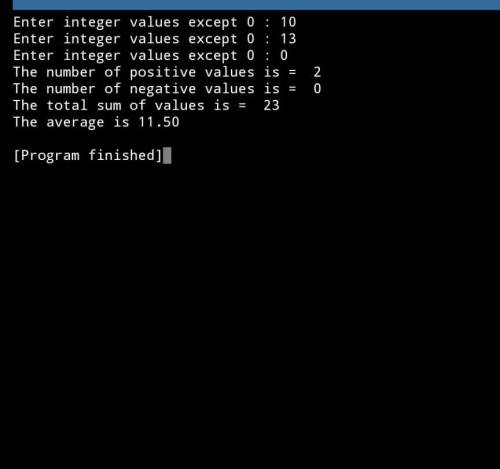 Write a program in python that reads an unspecified number of integers from the user, determines how