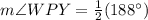 m\angle WPY=\frac{1}{2}(188^{\circ})