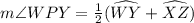 m\angle WPY=\frac{1}{2}(\widehat{WY}+\widehat{XZ})