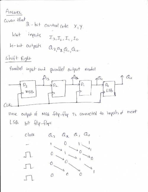 Design a 4-bit register with both shift and parallel load features. The inputs of the register inclu