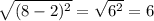 \sqrt{(8-2)^{2} } = \sqrt{6^{2} } = 6\\