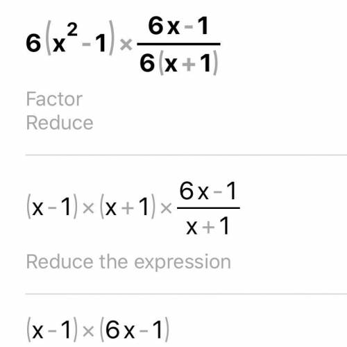What is the product? 16(x^2-1)•6x-1/6(x+1)