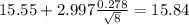 15.55+2.997\frac{0.278}{\sqrt{8}}=15.84