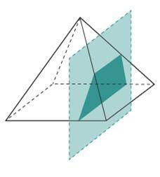 What is the shape of the cross section shown in this figure? O parallelogram O rhombus trapezoid O r