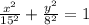 \frac{x^2}{15^2}+\frac{y^2}{8^2}=1