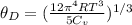 \theta _{D} =(\frac{12\pi ^{4}RT^{3}  }{5C_{v}   } ) ^{1/3}