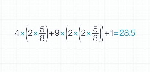 Evaluate the expression below for x = 2 5/8 4x + 9(2x + 1)