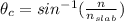 \theta _c = sin^{-1} (\frac{n}{n_{slab}} )