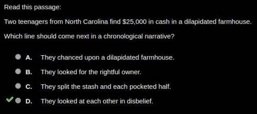 Select the correct answer. Read this passage: Two teenagers from North Carolina find $25,000 in cash