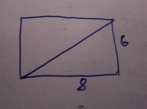 Two identical triangles form a parallelogram with a base of 8 Inches and a height of 6 inches.What i