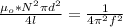 \frac{\mu_o * N^2 \pi d^2}{4 l}  =  \frac{1}{4 \pi ^2 f^2}