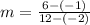 m=\frac{6-(-1)}{12-(-2)}