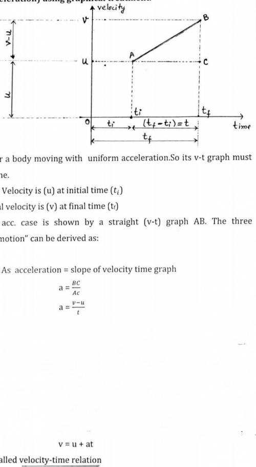 Derive velocity-time relation from velocity-time graph