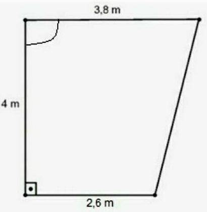 Uma sala tem o formato de um trapézio, determine a área dessa sala. 1 ponto Imagem sem legenda (a) 1