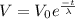 V=V_0e^\frac{-t}{\lambda}