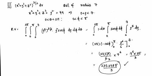 Evaluate the following integral in spherical coordinates. ModifyingBelow Integral from nothing to no