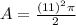 A = \frac{(11)^2\pi }{2}