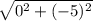 \sqrt{0^{2} +(-5)^{2}