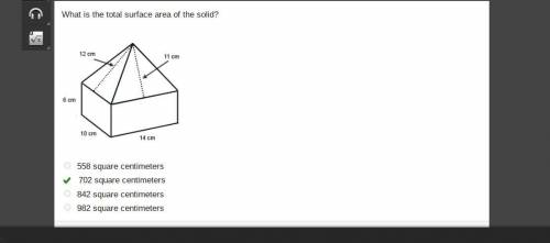 What is the total surface area of the solid? A rectangular prism with a length of 14 centimeters, wi