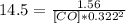 14.5=\frac{1.56}{[CO]*0.322^{2} }