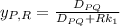 y_{P,R}=\frac{D_{PQ}}{D_{PQ}+Rk_{1}}