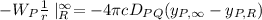 -W_{P}\frac{1}{r}\mid ^{\infty }_{R}= -4\pi cD_{PQ}(y_{P,\infty }-y_{P,R})