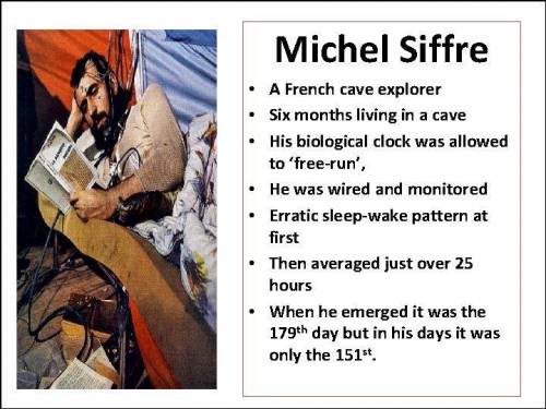 3. What experiment did Michel Siffre conduct? What was its outcome? From the science journalism of t