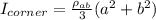 I_{corner} =\frac{\rho _{ab}}{3}(a^2+b^2)