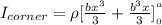 I_{corner} =  \rho [\frac{bx^3}{3}+ \frac{b^3x}{3}]^ {^ a} _{_0}