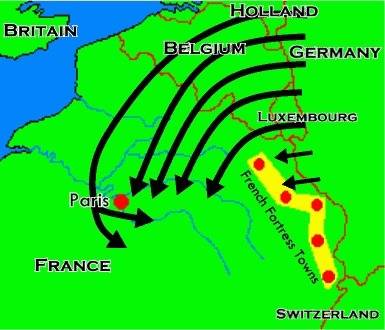 How did germany invade france at the beginning of world war ii?