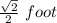 \frac{\sqrt{2} }{2}\,\,foot