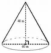 19. What is the lateral area of the cone to the nearest whole number? The figure is not drawn to sca