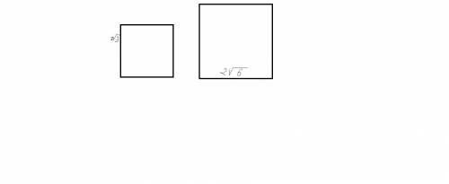 Draw 2 squares. The first one should have an area of 12 square units.The second one should have an a