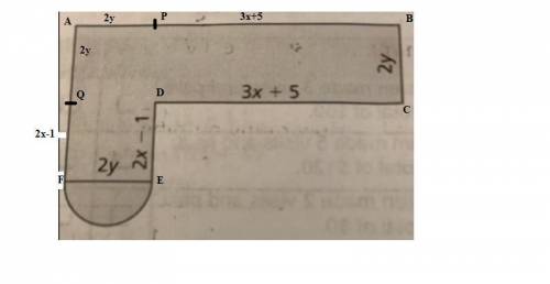The perimeter of the patio shown below is 120 feet. Develop a formula to find y in terms of x. Expla
