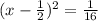 (x-\frac{1}{2})^2=\frac{1}{16}