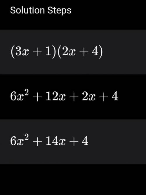 Expand and simplify (3x+1)(2x+4)