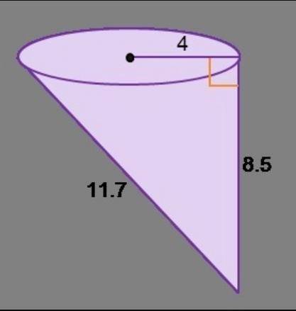 What is the volume of the oblique cone? Round to the nearest tenth.