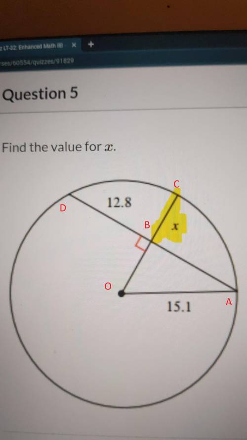 What is the measurement of the highlighted side x? Please help and show steps please :)