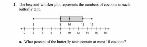 What percent of the butterfly tents contain at most 10 cocoons