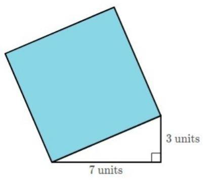 What is the area of the square that shares a side with the third side of the triangle?
