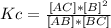 Kc=\frac{[AC] *[B]^{2} }{[AB]*[BC]  }