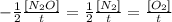 -\frac{1}{2} \frac{[N_{2}O ]}{t} =\frac{1}{2} \frac{[N_{2}] }{t} =\frac{[O_{2} ]}{t}