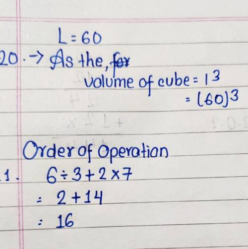 Which expression re presents the volume of a cube whose edge length is 60 units