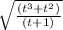 \sqrt{\frac{(t^{3}+t^{2})}{(t+1) }}