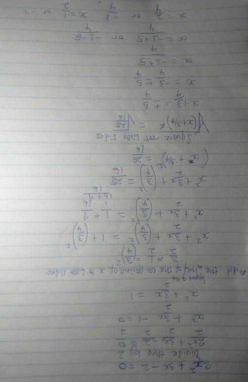 Rewrite the function by completing the square. f(x)= 2x^{2}+3x-2  There should be three answers  30