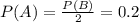P(A) = \frac{P(B)}{2} = 0.2