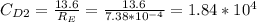 C_{D2}=\frac{13.6}{R_E}= \frac{13.6}{7.38*10^{-4}}=1.84*10^4